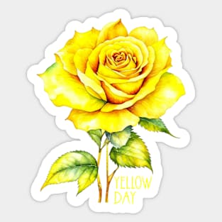 Yellow Day Rose Day Sticker